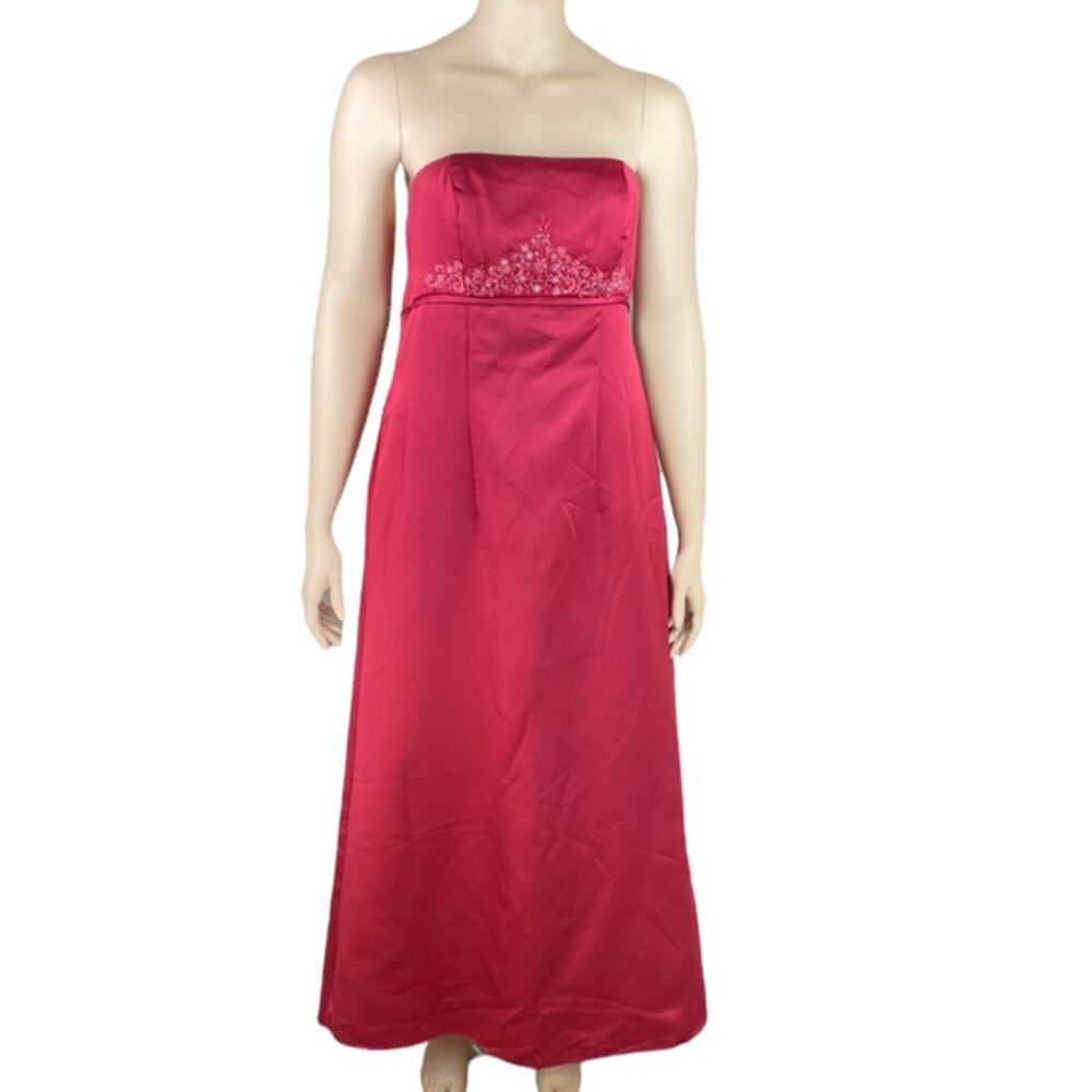 Mori Lee Beaded Strapless Satin Gown Size 17/18